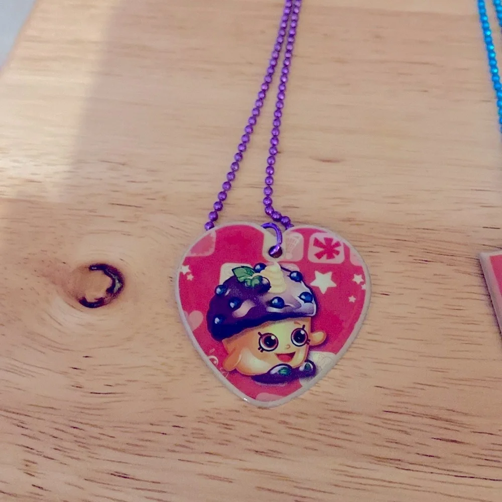 Three Shopkins Charm Necklaces/Dog Tags